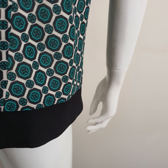 CUE Size 10 Long Sleeve Teal Print Oversized Lightweight High Low Top - Picture 4 of 11